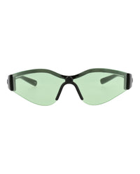 Gucci Womens Shield/Wrap Black Black Green Fashion Designer Eyewear