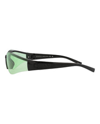Gucci Womens Shield/Wrap Black Black Green Fashion Designer Eyewear