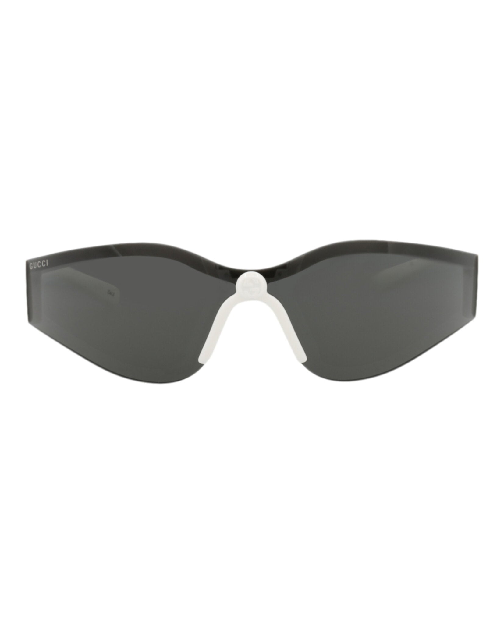 Gucci Womens Shield/Wrap White White Grey Fashion Designer Eyewear
