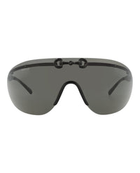 Gucci Mens Shield/Wrap Black Black Grey Fashion Designer Eyewear