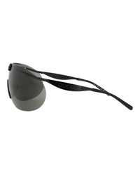 Gucci Mens Shield/Wrap Black Black Grey Fashion Designer Eyewear