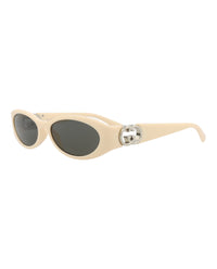 Gucci Gucci Womens Round/Oval Ivory Ivory Grey Fashion Designer Eyewear