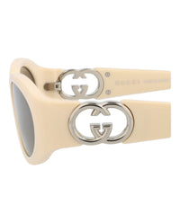 Gucci Gucci Womens Round/Oval Ivory Ivory Grey Fashion Designer Eyewear