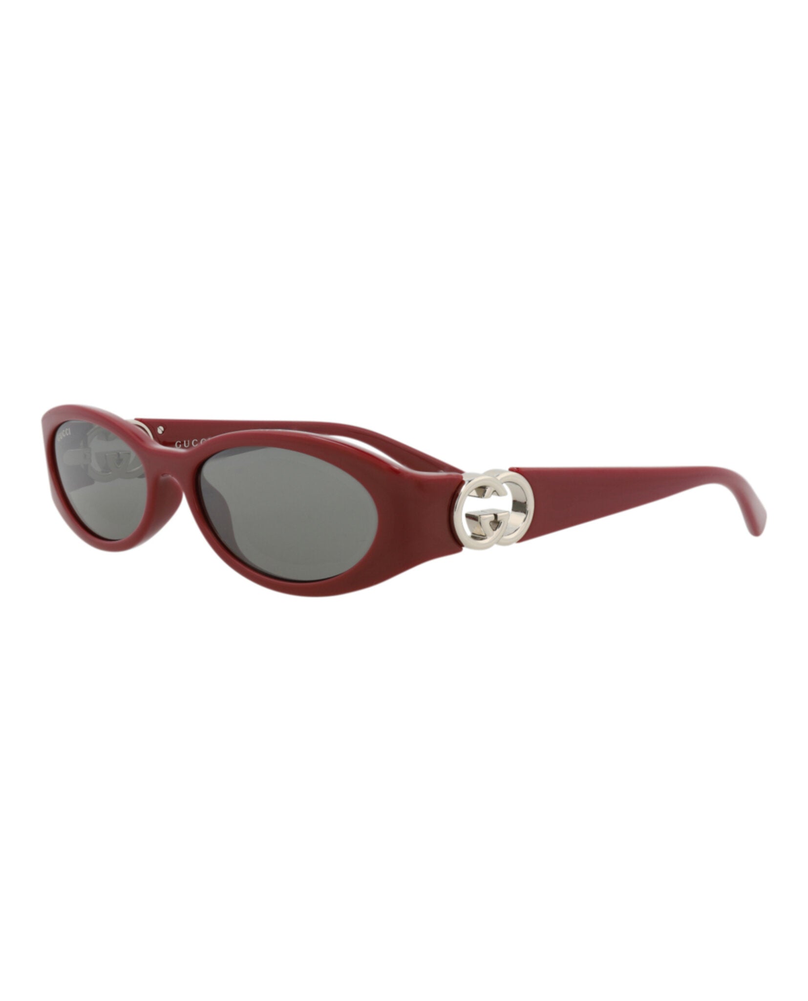 Gucci Gucci Womens Round/Oval Burgundy Burgundy Grey Fashion Designer Eyewear