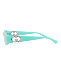 Gucci Gucci Womens Round/Oval Light Blue Light Blue Pink Fashion Designer Eyewear