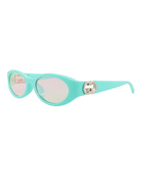 Gucci Womens Round/Oval Light Blue Light Blue Pink Fashion Designer Eyewear