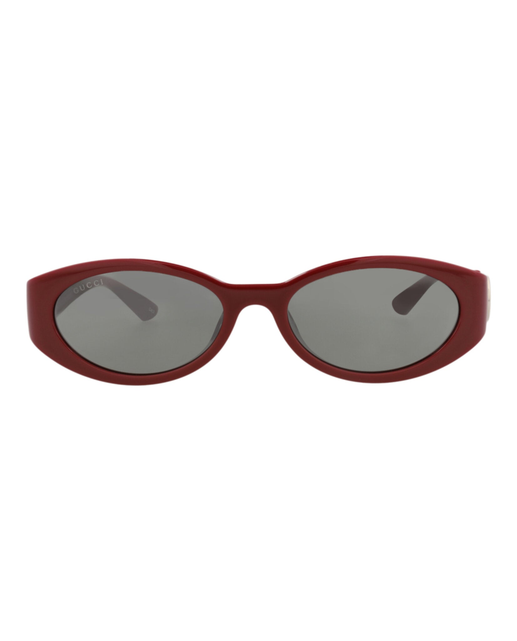 Gucci Womens Round/Oval Burgundy Burgundy Grey Fashion Designer Eyewear