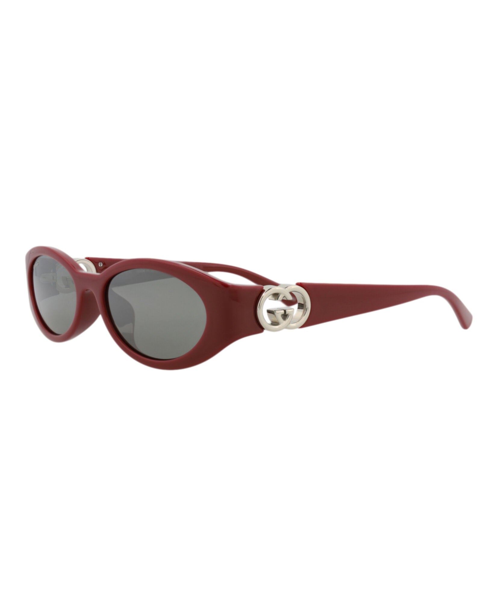 Gucci Womens Round/Oval Burgundy Burgundy Grey Fashion Designer Eyewear
