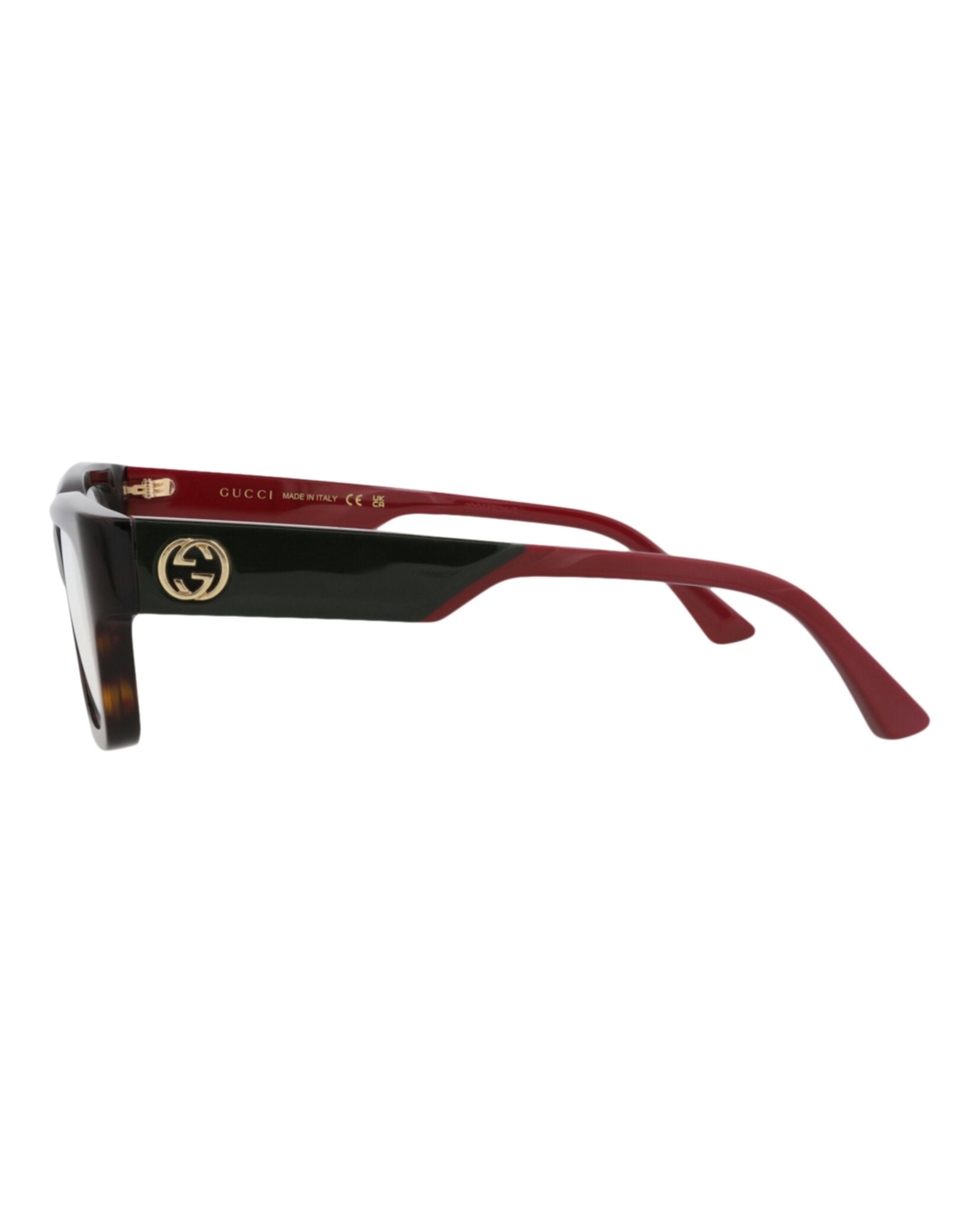 Gucci Gucci Womens Square/Rectangle Havana Red Transparent Fashion Designer Eyewear