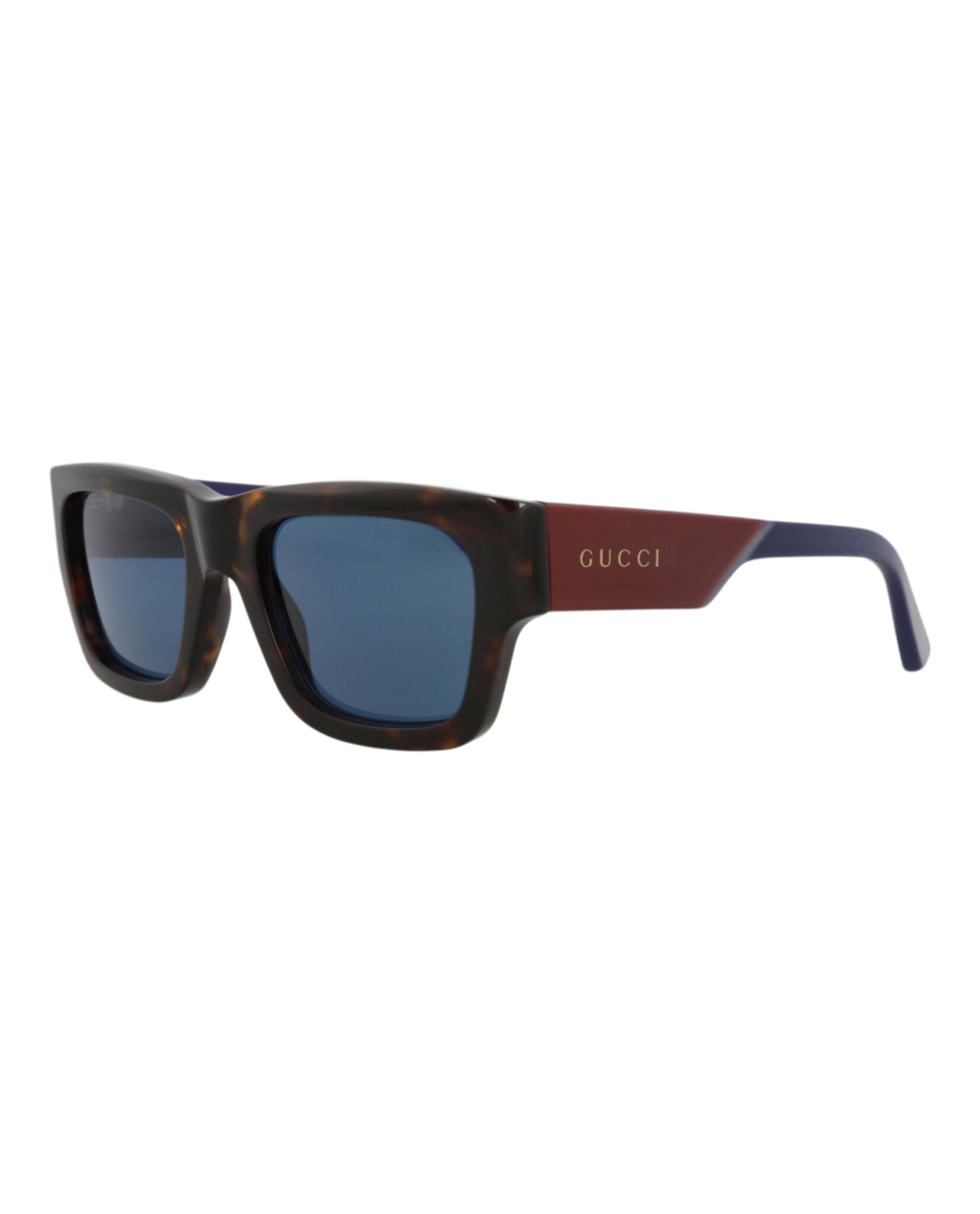 Gucci Gucci Mens Square/Rectangle Havana Red Blue Fashion Designer Eyewear