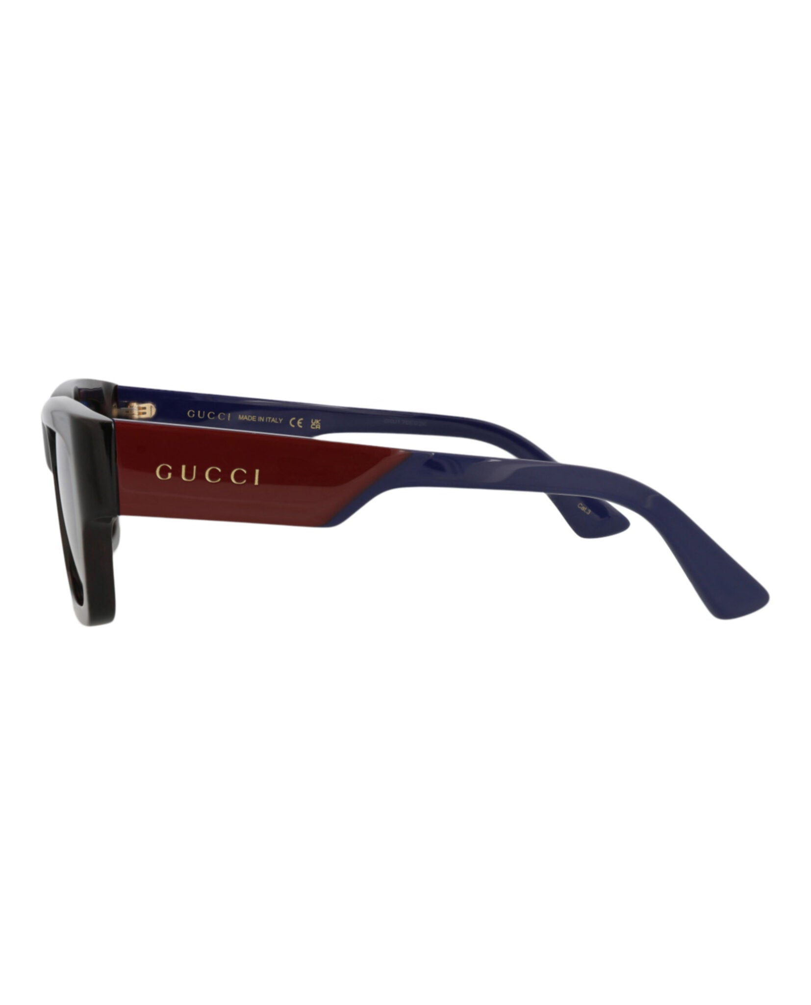 Gucci Gucci Mens Square/Rectangle Havana Red Blue Fashion Designer Eyewear