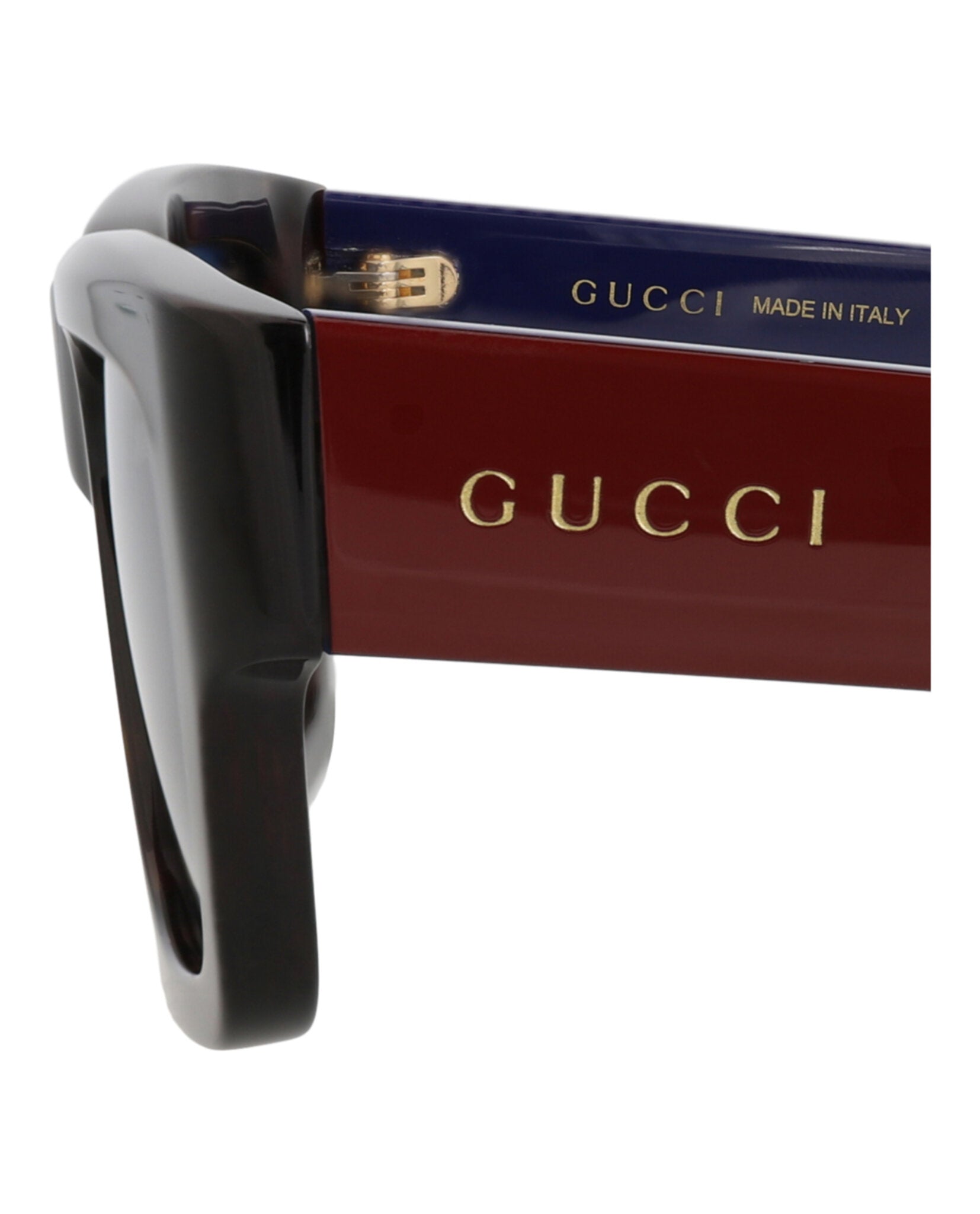 Gucci Gucci Mens Square/Rectangle Havana Red Blue Fashion Designer Eyewear