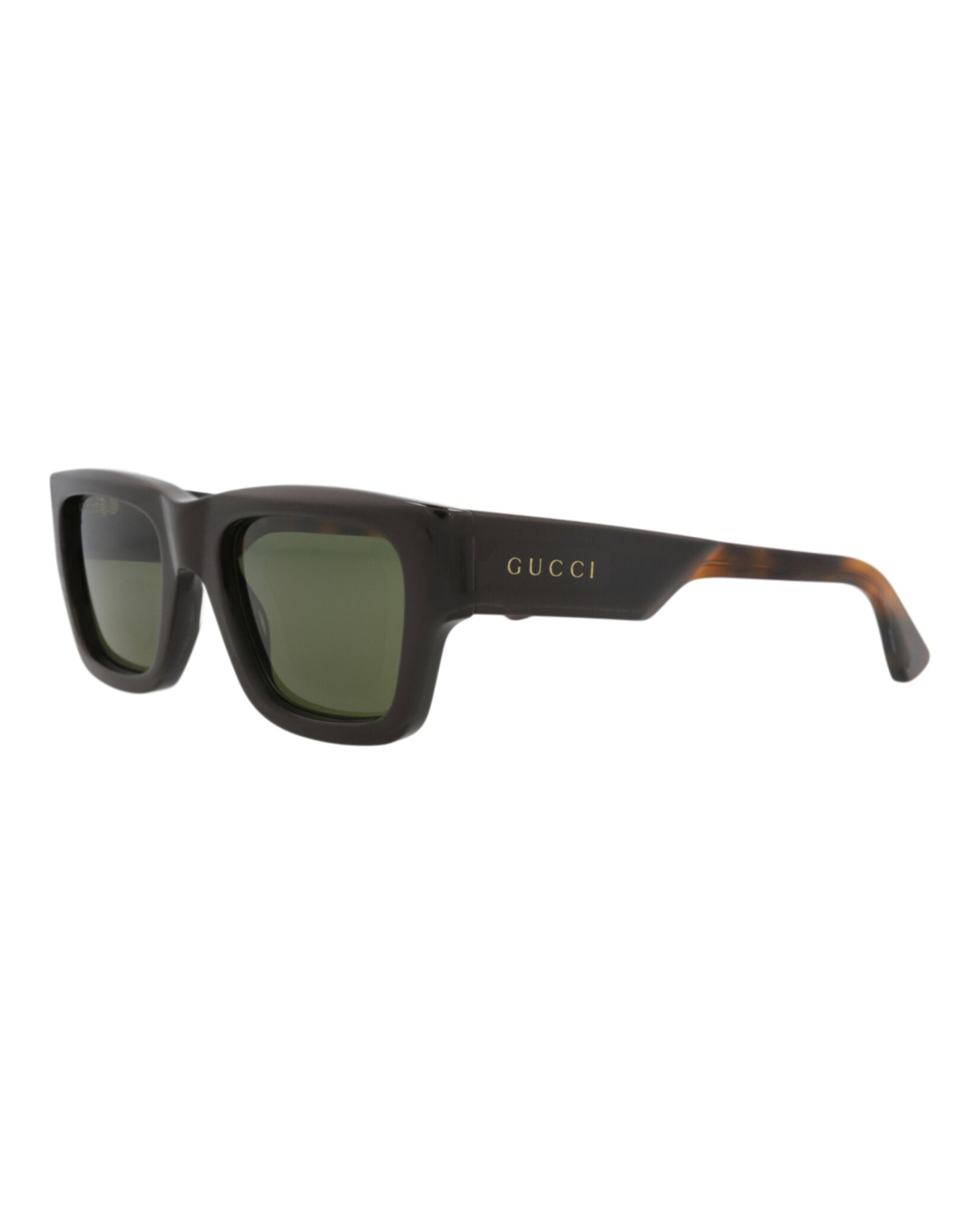 Gucci Gucci Mens Square/Rectangle Brown Havana Green Fashion Designer Eyewear