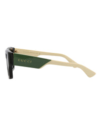 Gucci Mens Square/Rectangle Black Ivory Grey Fashion Designer Eyewear