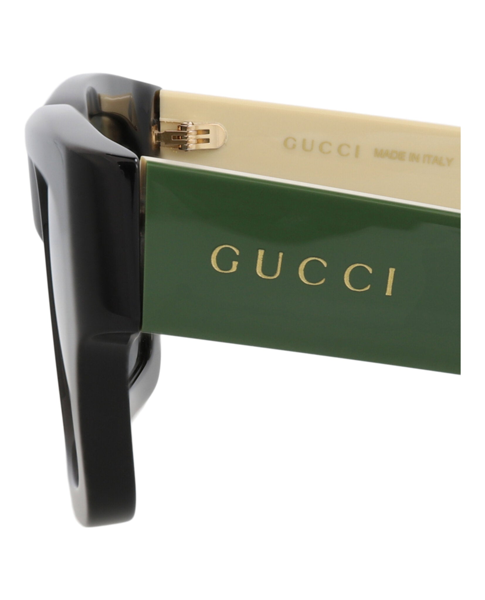 Gucci Mens Square/Rectangle Black Ivory Grey Fashion Designer Eyewear