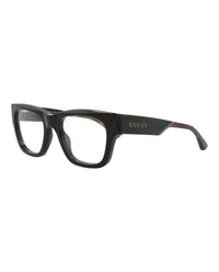 Gucci Gucci Mens Square/Rectangle Black Havana Transparent Fashion Designer Eyewear