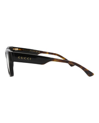 Gucci Gucci Mens Square/Rectangle Black Havana Transparent Fashion Designer Eyewear