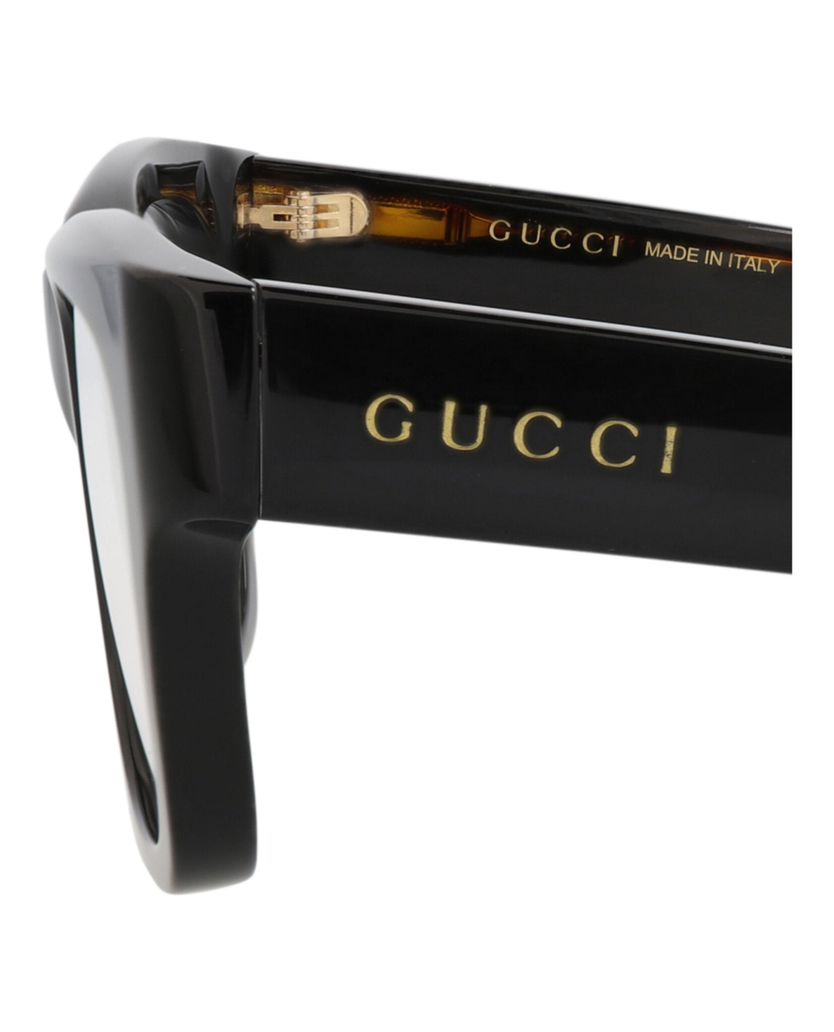 Gucci Gucci Mens Square/Rectangle Black Havana Transparent Fashion Designer Eyewear