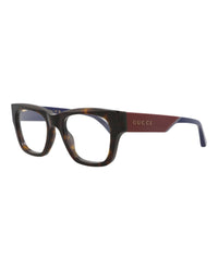 Gucci Mens Square/Rectangle Havana Red Transparent Fashion Designer Eyewear