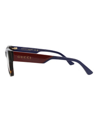 Gucci Mens Square/Rectangle Havana Red Transparent Fashion Designer Eyewear