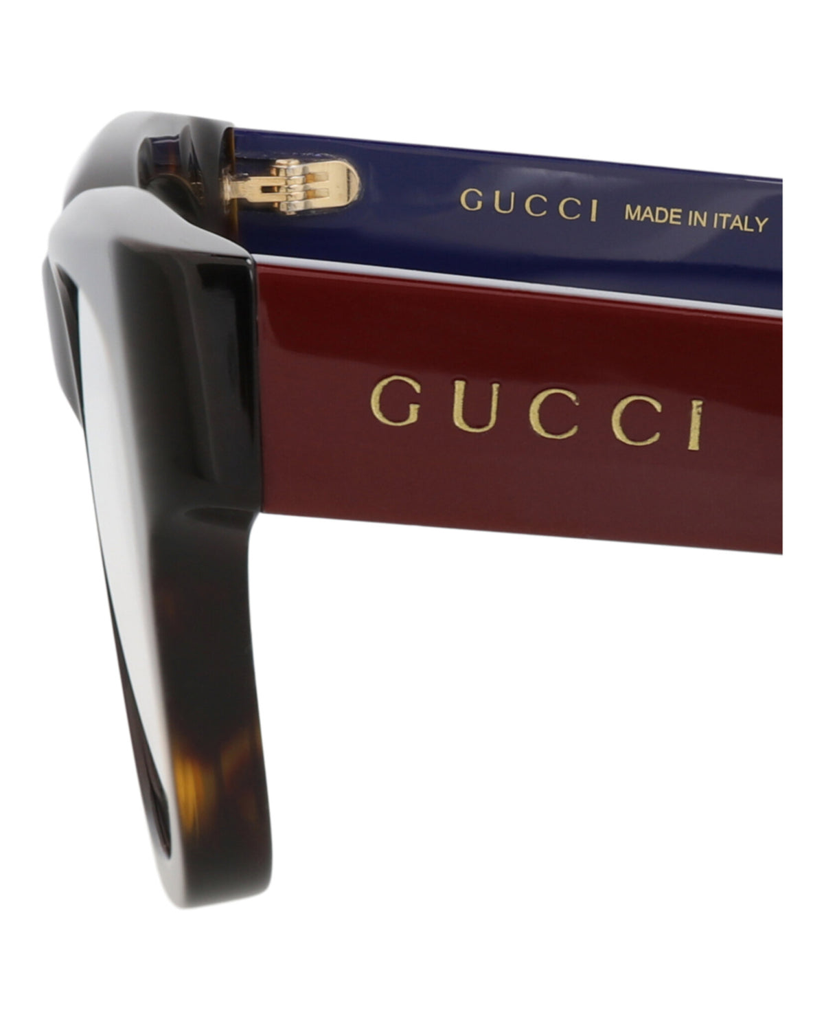 Gucci Mens Square/Rectangle Havana Red Transparent Fashion Designer Eyewear