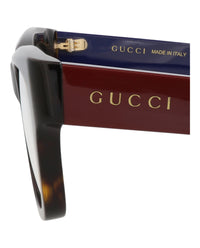 Gucci Mens Square/Rectangle Havana Red Transparent Fashion Designer Eyewear