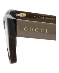 Gucci Gucci Mens Square/Rectangle Havana Brown Transparent Fashion Designer Eyewear
