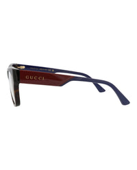 Gucci Mens Square/Rectangle Havana Red Transparent Fashion Designer Eyewear