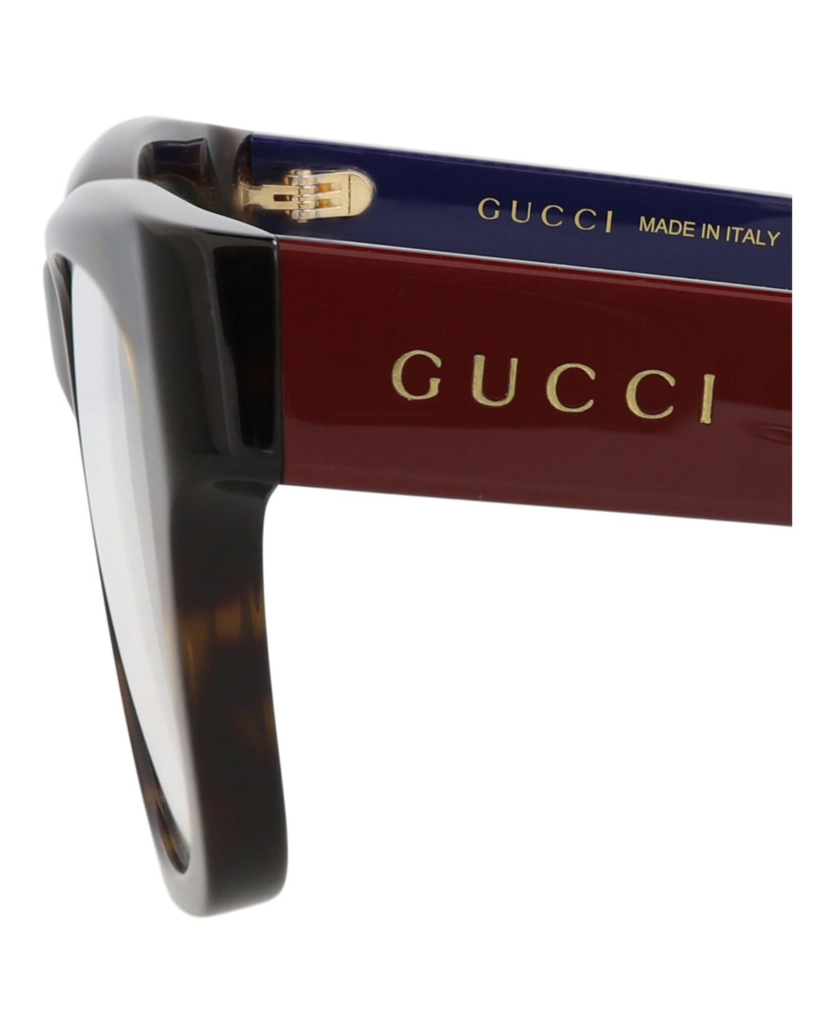 Gucci Mens Square/Rectangle Havana Red Transparent Fashion Designer Eyewear