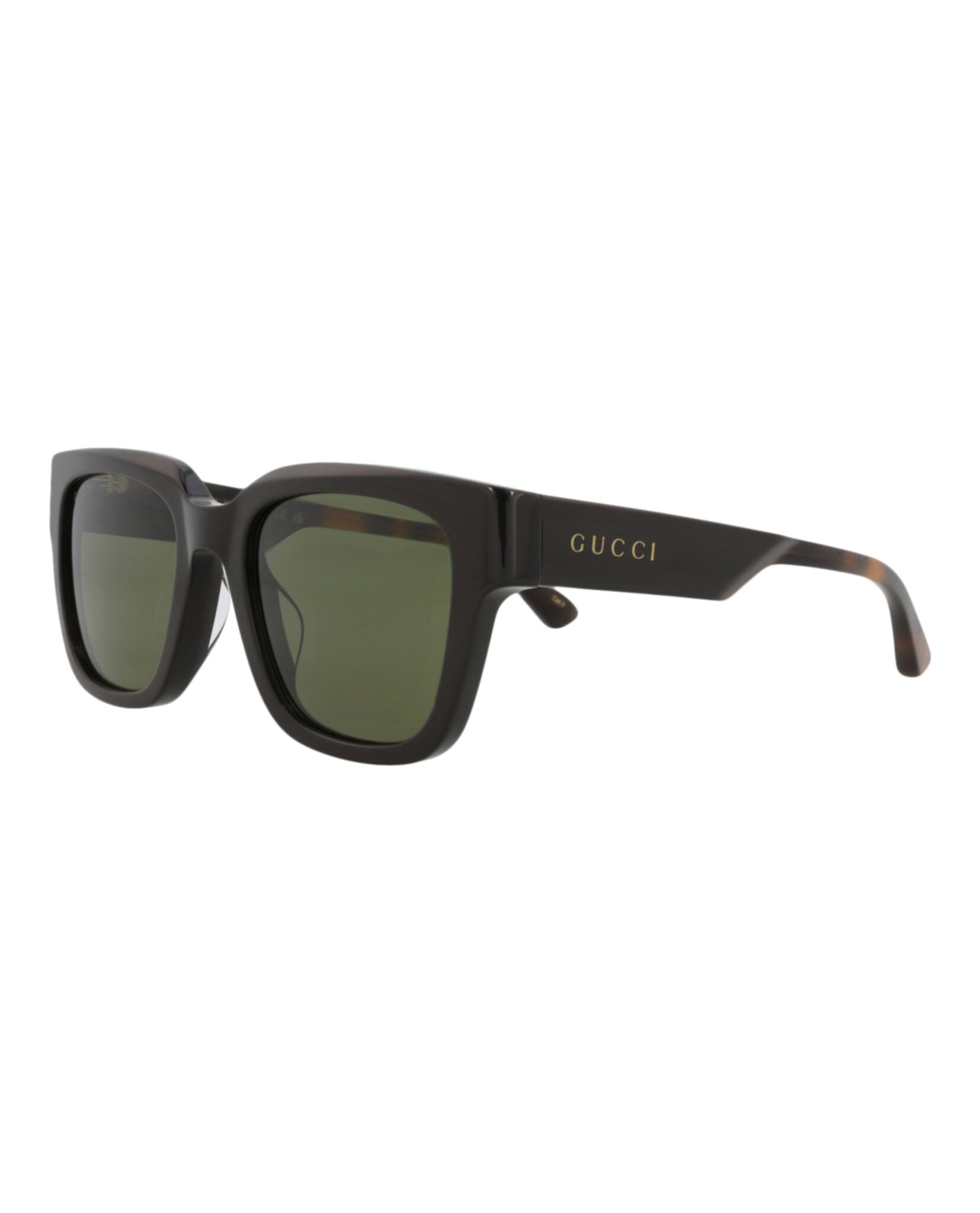 Gucci Mens Square/Rectangle Brown Havana Green Fashion Designer Eyewear