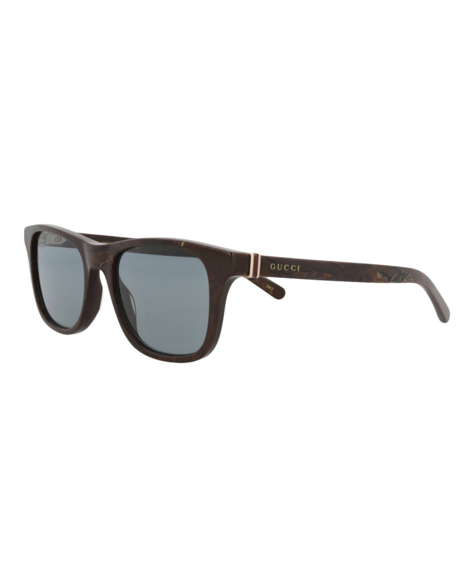 Gucci Gucci Mens Square/Rectangle Brown Brown Grey Fashion Designer Eyewear