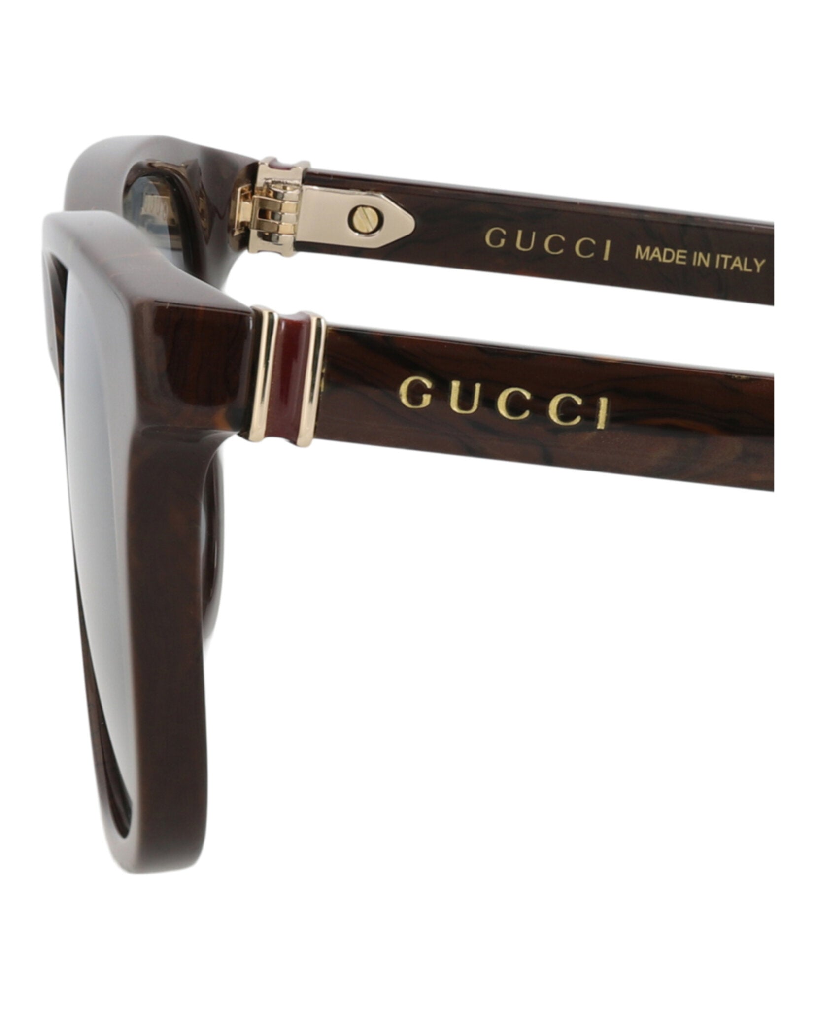 Gucci Gucci Mens Square/Rectangle Brown Brown Grey Fashion Designer Eyewear