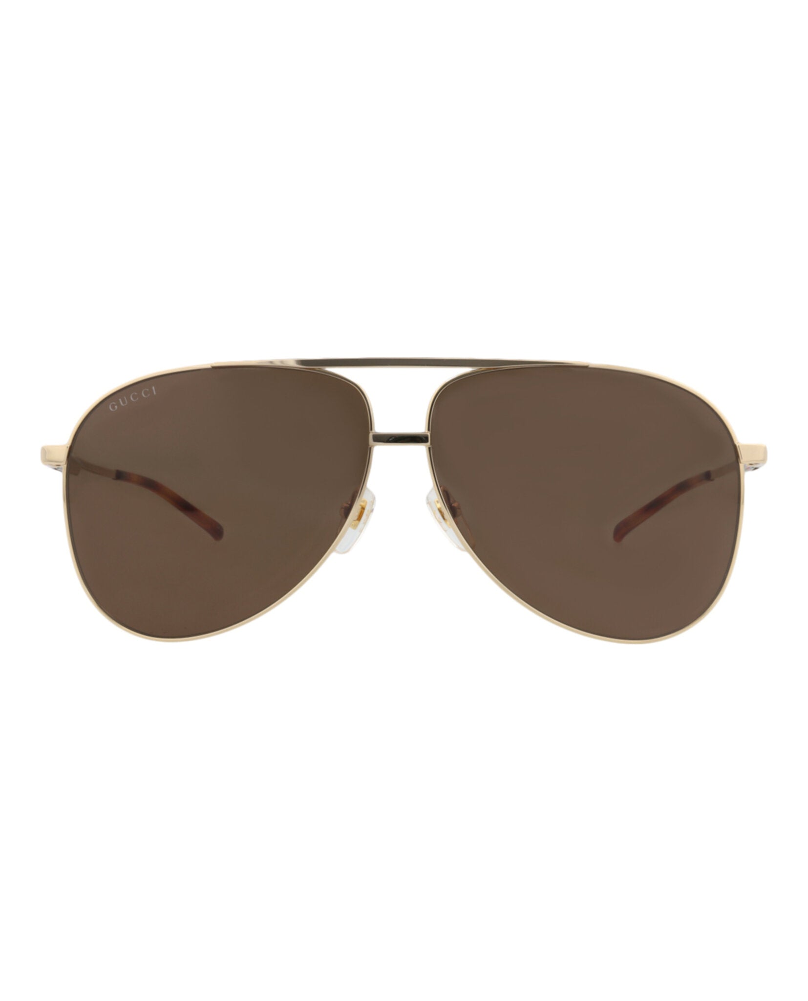 Gucci Gucci Mens Aviator Gold Gold Brown Fashion Designer Eyewear