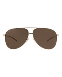 Gucci Gucci Mens Aviator Gold Gold Brown Fashion Designer Eyewear