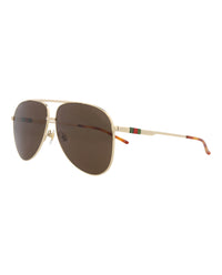 Gucci Gucci Mens Aviator Gold Gold Brown Fashion Designer Eyewear
