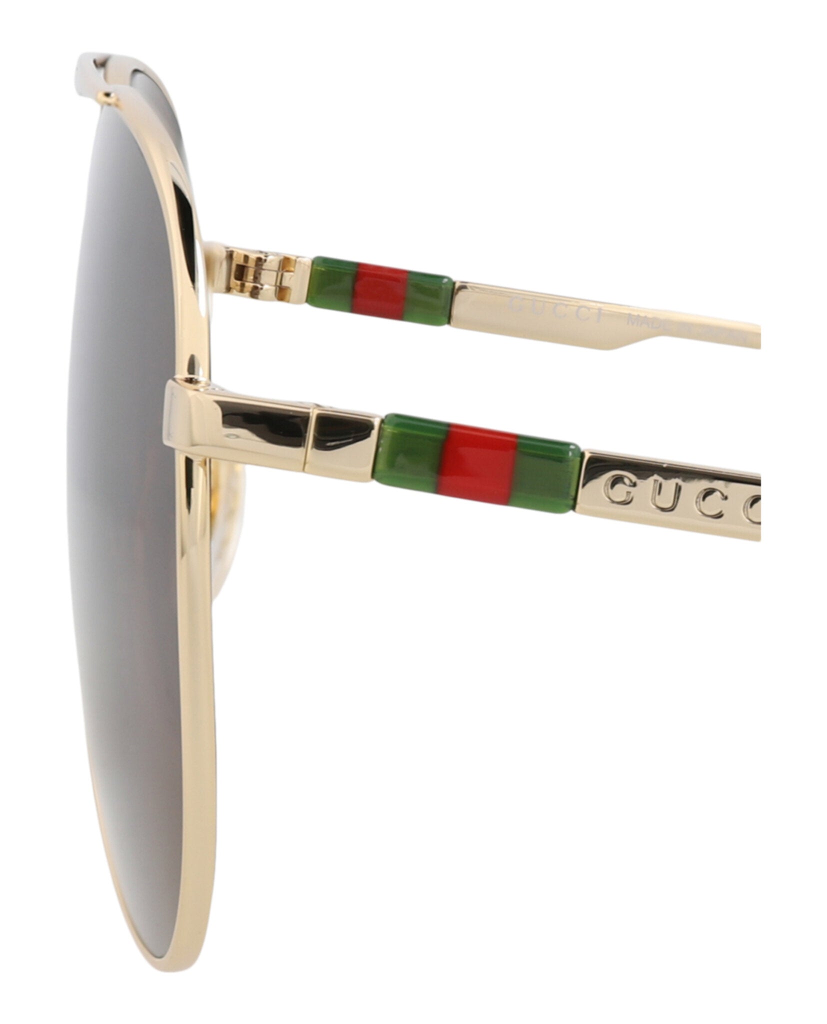 Gucci Gucci Mens Aviator Gold Gold Brown Fashion Designer Eyewear