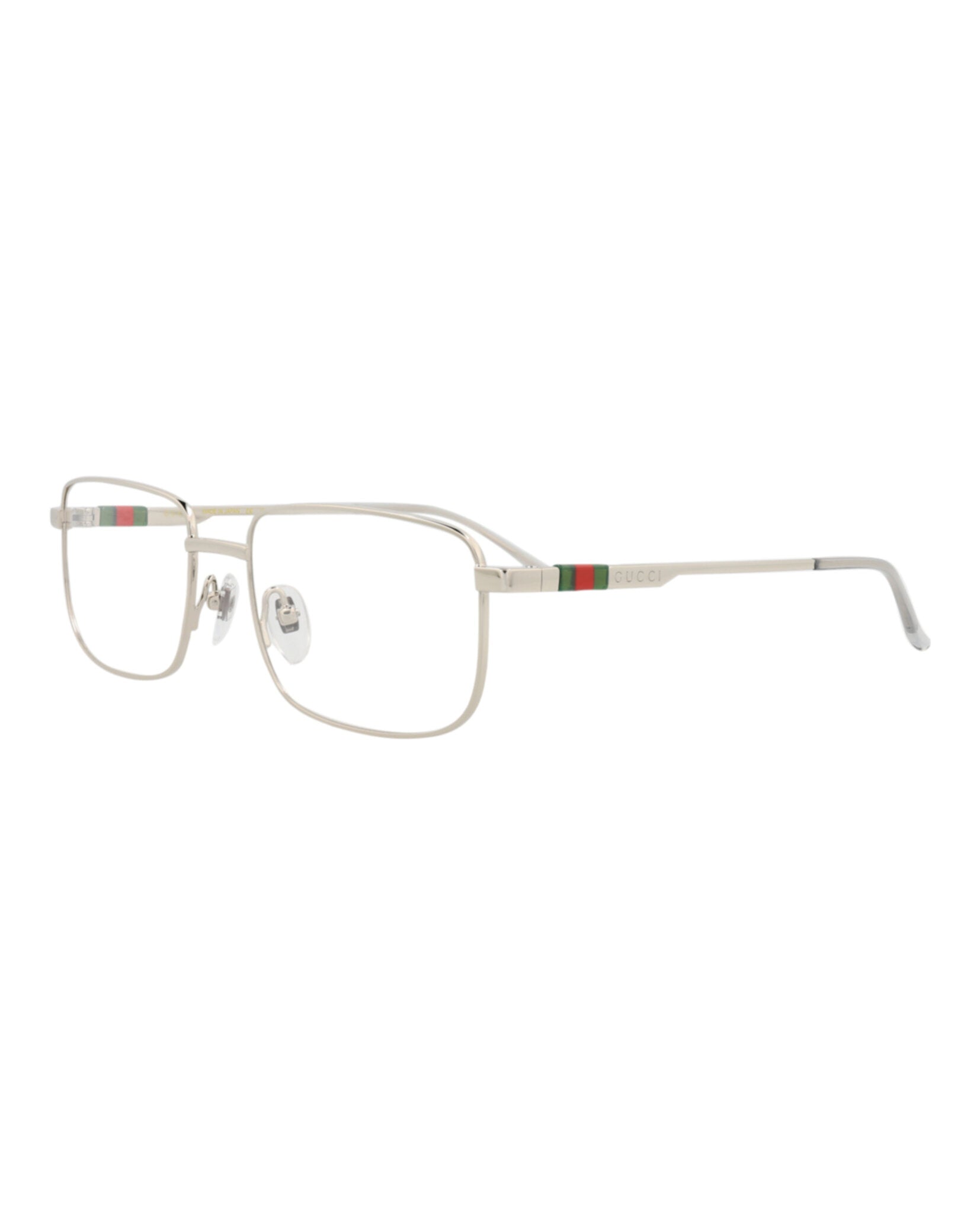 Gucci Gucci Mens Square/Rectangle Silver Silver Transparent Fashion Designer Eyewear