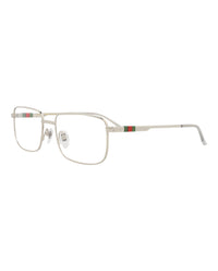 Gucci Gucci Mens Square/Rectangle Silver Silver Transparent Fashion Designer Eyewear