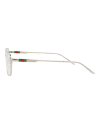 Gucci Gucci Mens Square/Rectangle Silver Silver Transparent Fashion Designer Eyewear