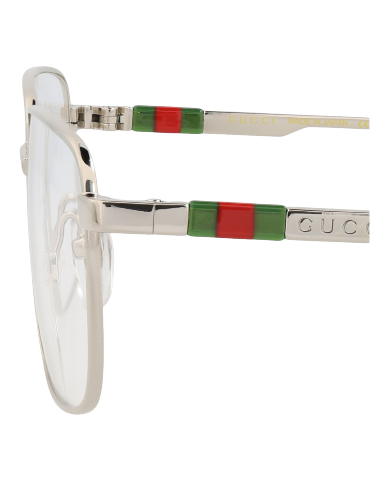 Gucci Gucci Mens Square/Rectangle Silver Silver Transparent Fashion Designer Eyewear