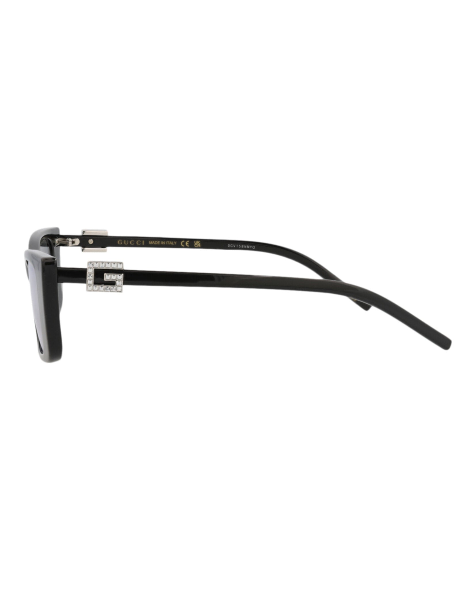 Gucci Gucci Womens Cat Eye Black Black Silver Fashion Designer Eyewear