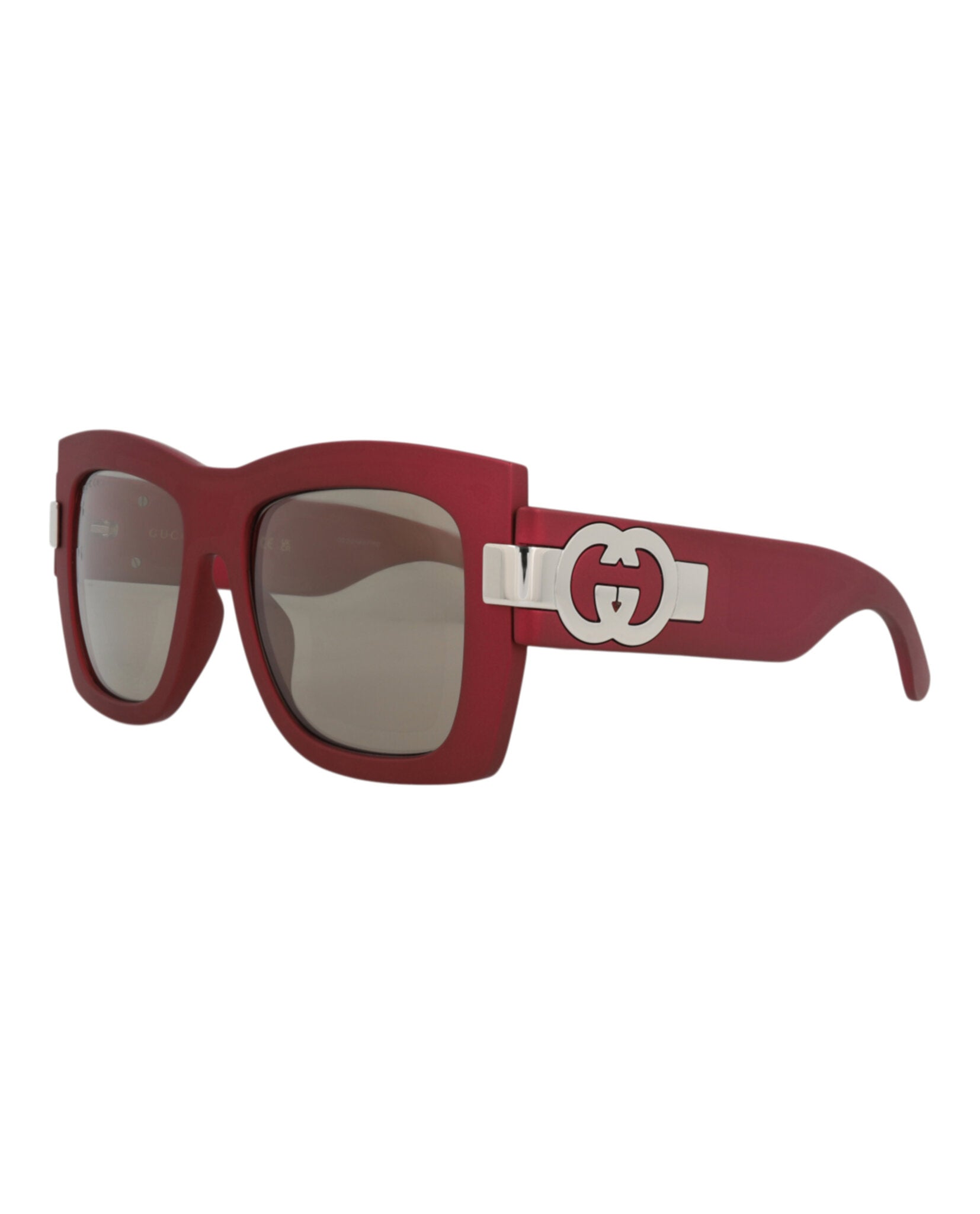 Gucci Gucci Womens Square/Rectangle Red Red Grey Fashion Designer Eyewear