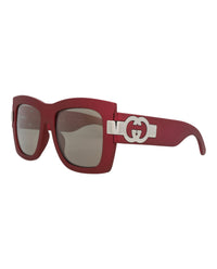 Gucci Gucci Womens Square/Rectangle Red Red Grey Fashion Designer Eyewear