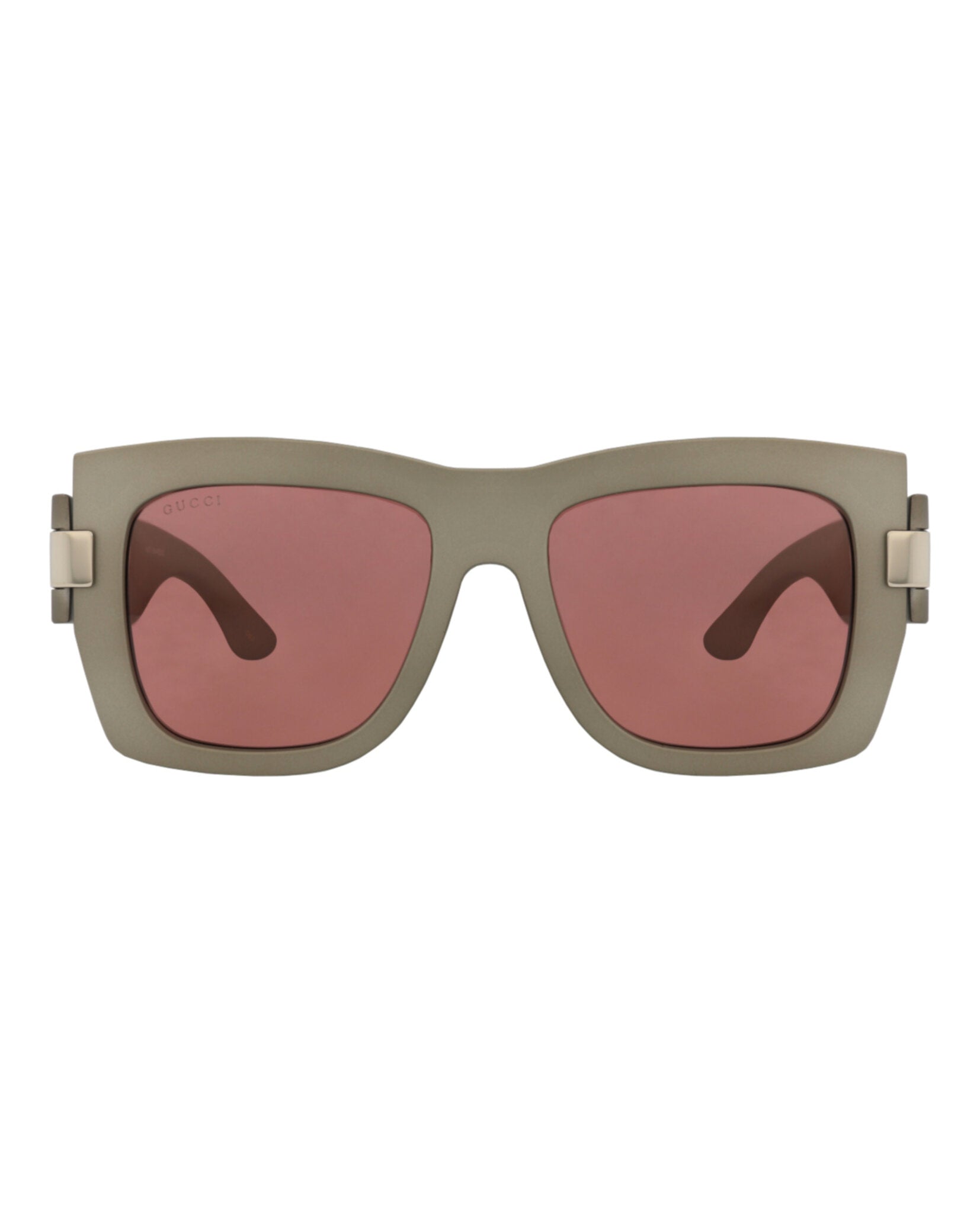 Gucci Gucci Womens Square/Rectangle Grey Grey Red Fashion Designer Eyewear