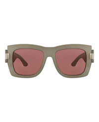 Gucci Gucci Womens Square/Rectangle Grey Grey Red Fashion Designer Eyewear