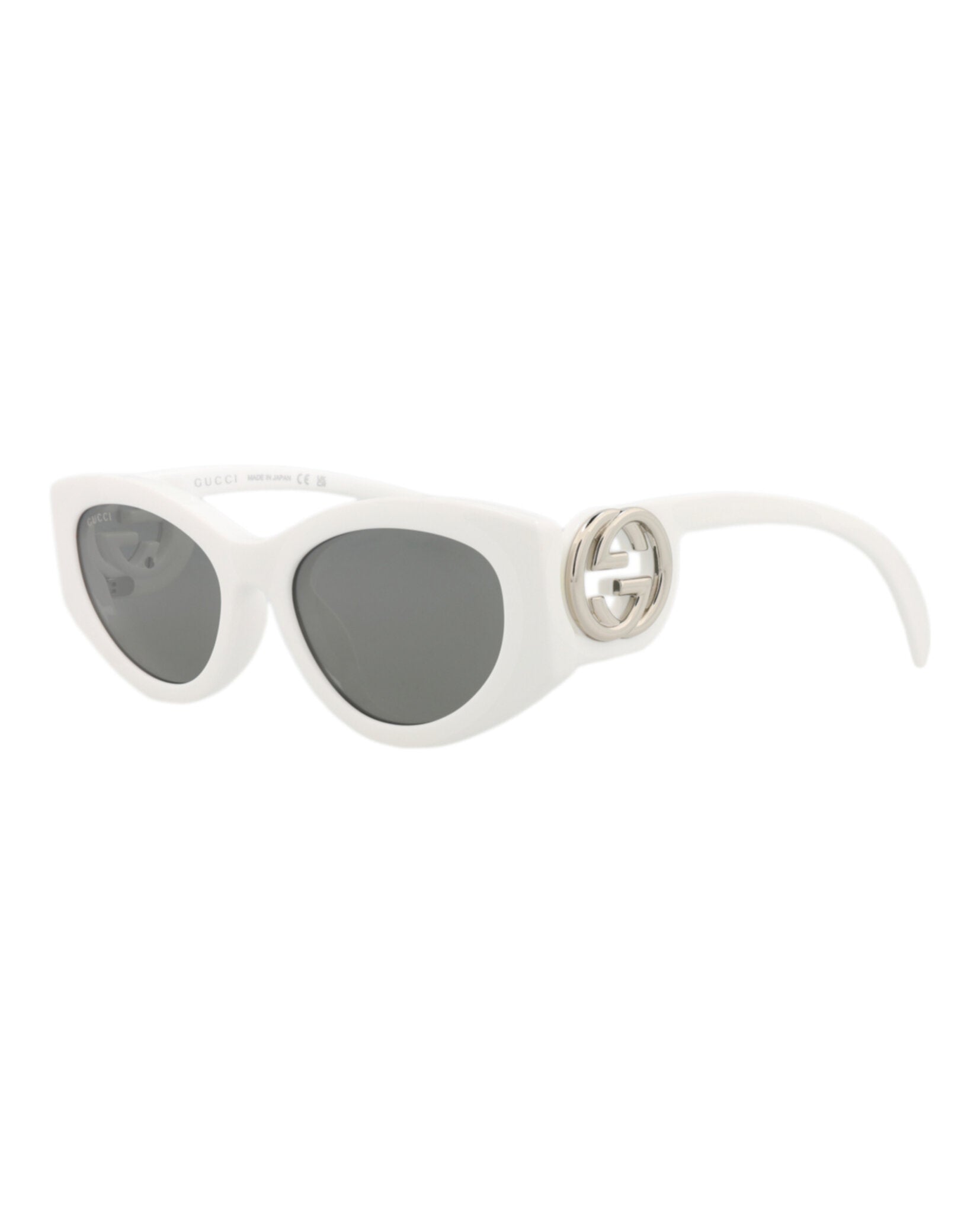 Gucci Womens Cat Eye White White Grey Fashion Designer Eyewear
