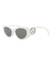 Gucci Womens Cat Eye White White Grey Fashion Designer Eyewear