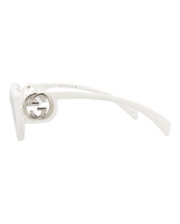 Gucci Womens Cat Eye White White Grey Fashion Designer Eyewear