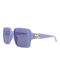 Gucci Womens Square/Rectangle Violet Violet Violet Fashion Designer Eyewear