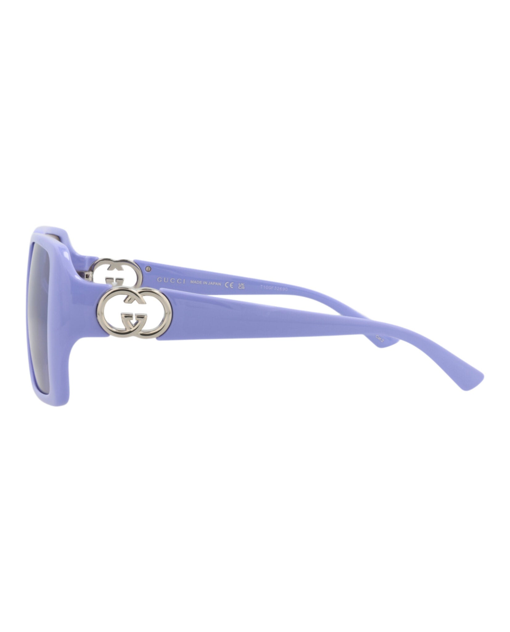 Gucci Womens Square/Rectangle Violet Violet Violet Fashion Designer Eyewear